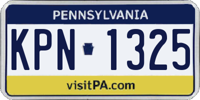 PA license plate KPN1325