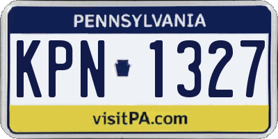 PA license plate KPN1327