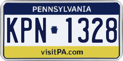 PA license plate KPN1328