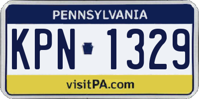 PA license plate KPN1329