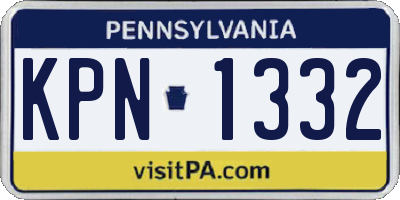 PA license plate KPN1332