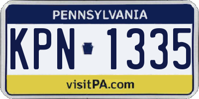 PA license plate KPN1335