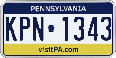 PA license plate KPN1343