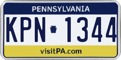 PA license plate KPN1344