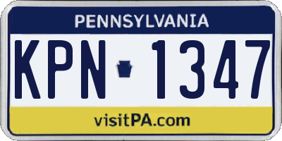 PA license plate KPN1347