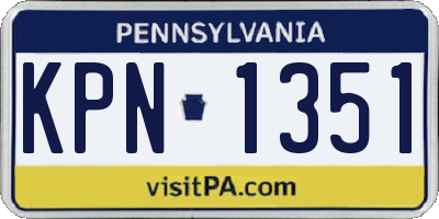 PA license plate KPN1351