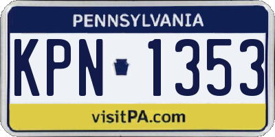 PA license plate KPN1353