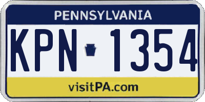 PA license plate KPN1354