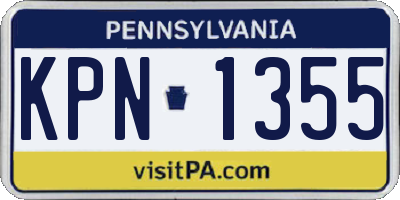 PA license plate KPN1355