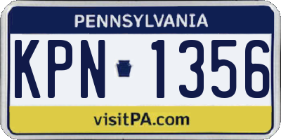 PA license plate KPN1356