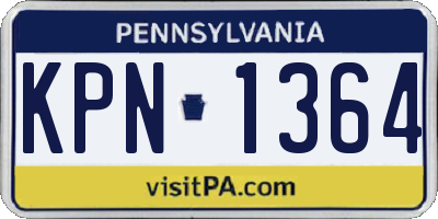 PA license plate KPN1364