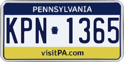 PA license plate KPN1365