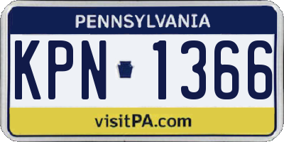 PA license plate KPN1366