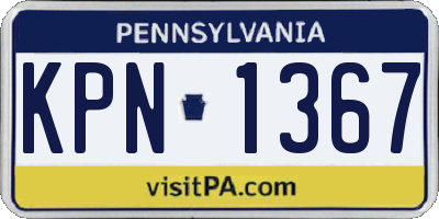 PA license plate KPN1367