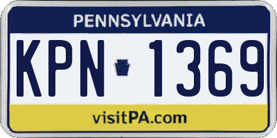 PA license plate KPN1369