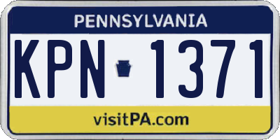 PA license plate KPN1371