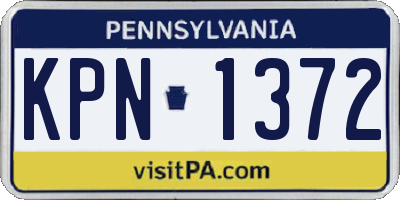 PA license plate KPN1372