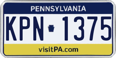 PA license plate KPN1375