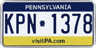 PA license plate KPN1378