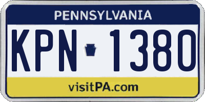 PA license plate KPN1380