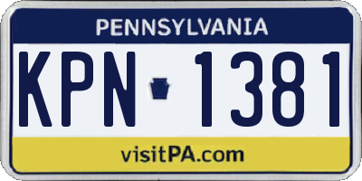 PA license plate KPN1381
