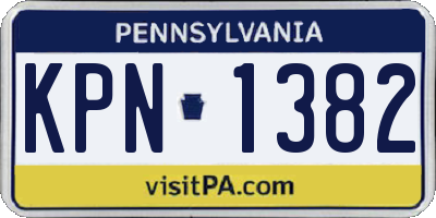 PA license plate KPN1382