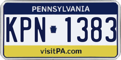 PA license plate KPN1383