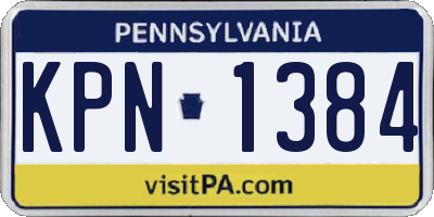 PA license plate KPN1384