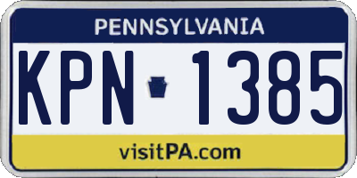 PA license plate KPN1385