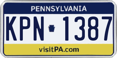 PA license plate KPN1387