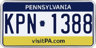 PA license plate KPN1388