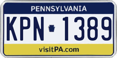 PA license plate KPN1389