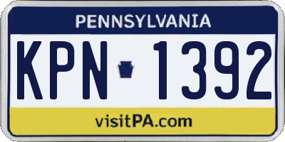 PA license plate KPN1392