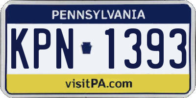 PA license plate KPN1393
