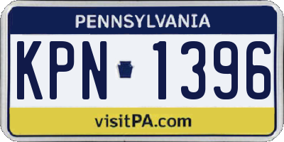 PA license plate KPN1396