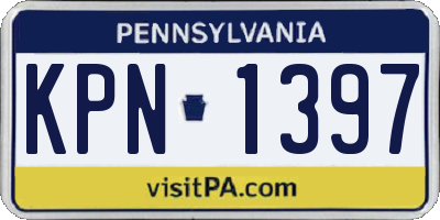 PA license plate KPN1397
