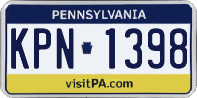 PA license plate KPN1398