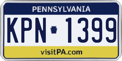 PA license plate KPN1399