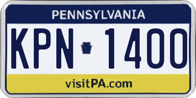 PA license plate KPN1400