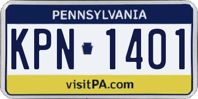 PA license plate KPN1401