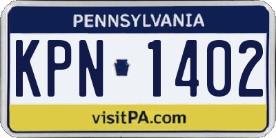 PA license plate KPN1402