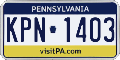 PA license plate KPN1403