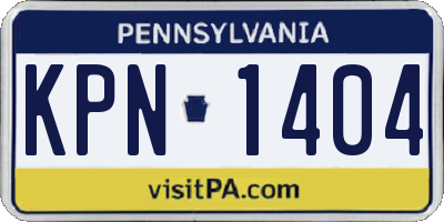 PA license plate KPN1404