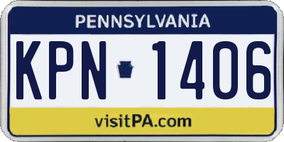 PA license plate KPN1406