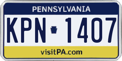 PA license plate KPN1407