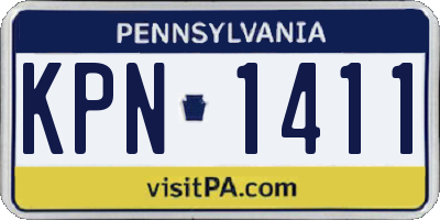 PA license plate KPN1411