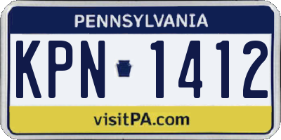 PA license plate KPN1412