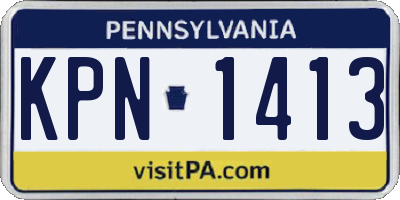 PA license plate KPN1413