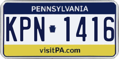 PA license plate KPN1416