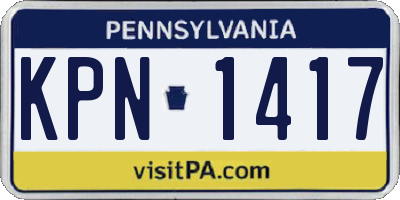 PA license plate KPN1417